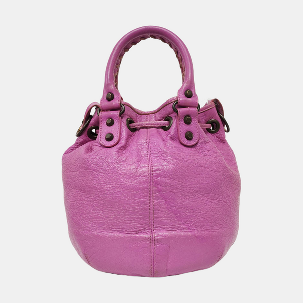 Pompon Bag Calfskin Purple