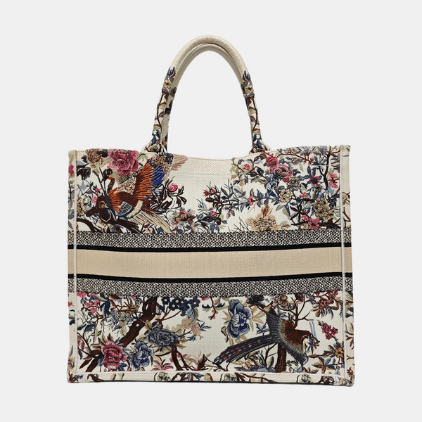 Book Tote Large Canvas Beige