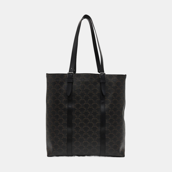Coated Canvas Top Handle Bag Black
