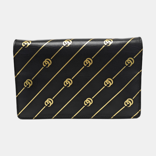Bolso de Hombro de Piel de Becerro Negro