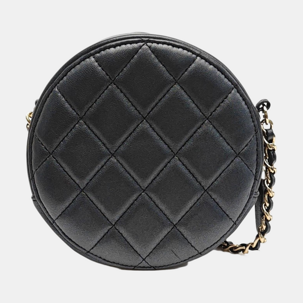 ROUND Quilted Lambskin Gray