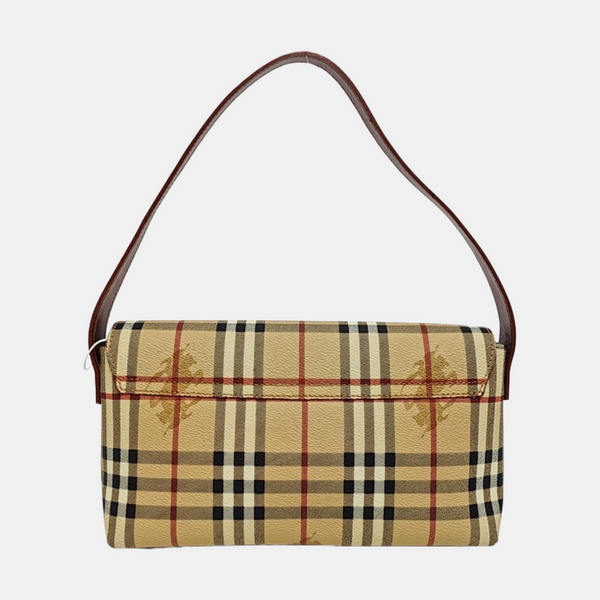 Coated Canvas Top Handle Bag Brown