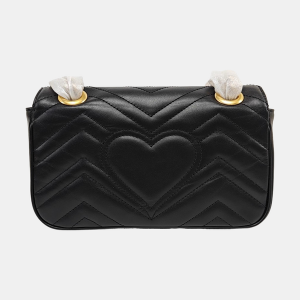 GG Marmont Small Quilted Calfskin Black