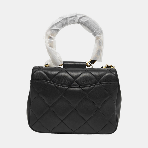 IN THE LOOP Small Quilted Lambskin Black