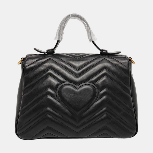 GG Marmont Medium Quilted Calfskin Black