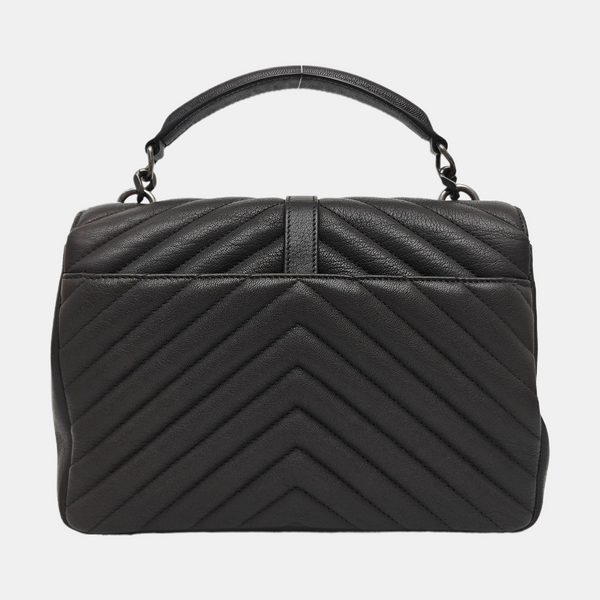 COLLEGE Medium Chevron Lambskin Gray