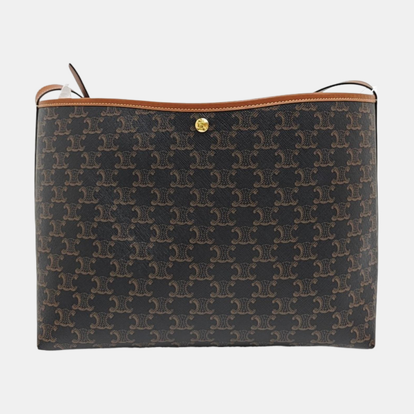 Coated Canvas Shoulder Bag Brown