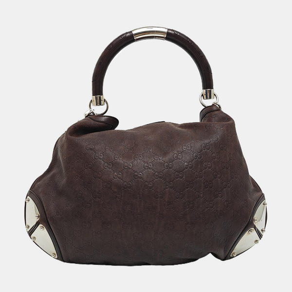 Monogram Calfskin Top Handle Bag Brown