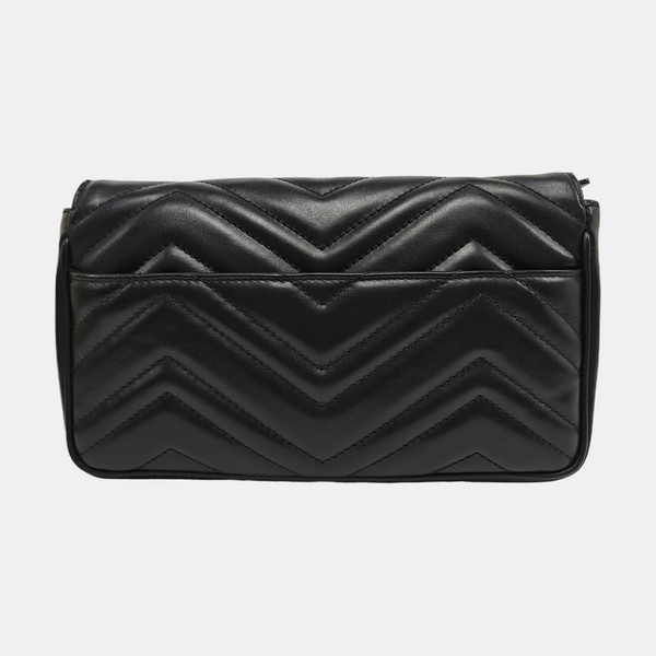 GG Marmont Mini Quilted Calfskin Black