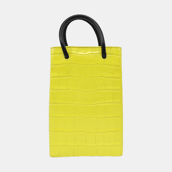 Shopping Bag Calfskin Yellow