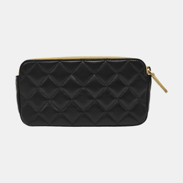 Quilted Lambskin Shoulder Bag Black