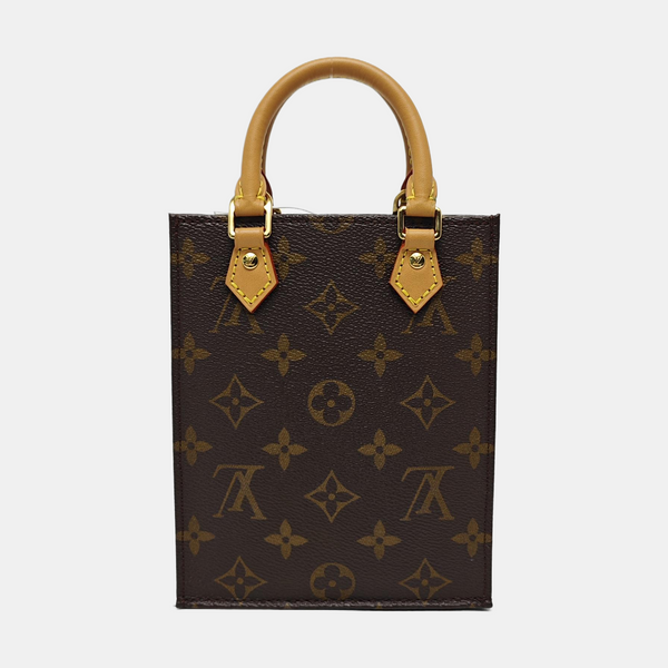 SAC PLAT Mini Monogram Coated Canvas Brown