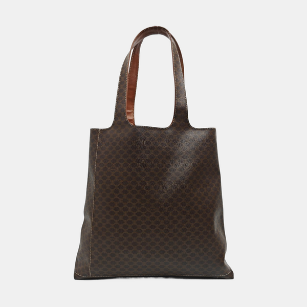 Coated Canvas Top Handle Bag Brown