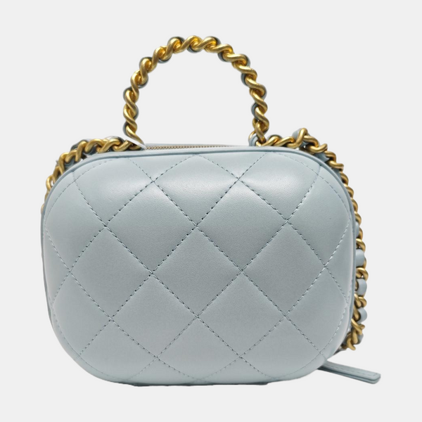 Quilted Lambskin Shoulder Bag Blue