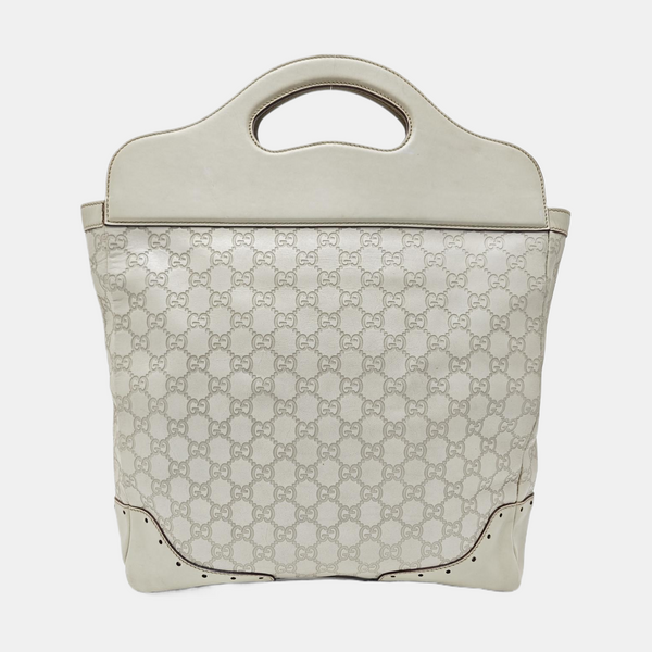 Monogram Calfskin Top Handle Bag White