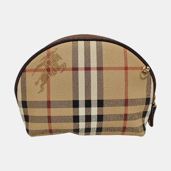 Coated Canvas Clutch Brown