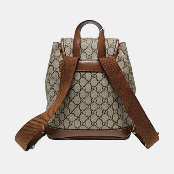 Monogram Coated Canvas Backpack Black
