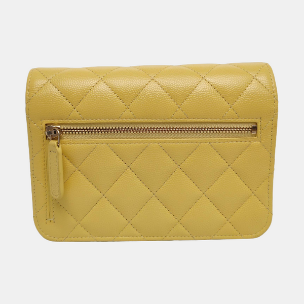 WOC Quilted Grained Calfskin Yellow