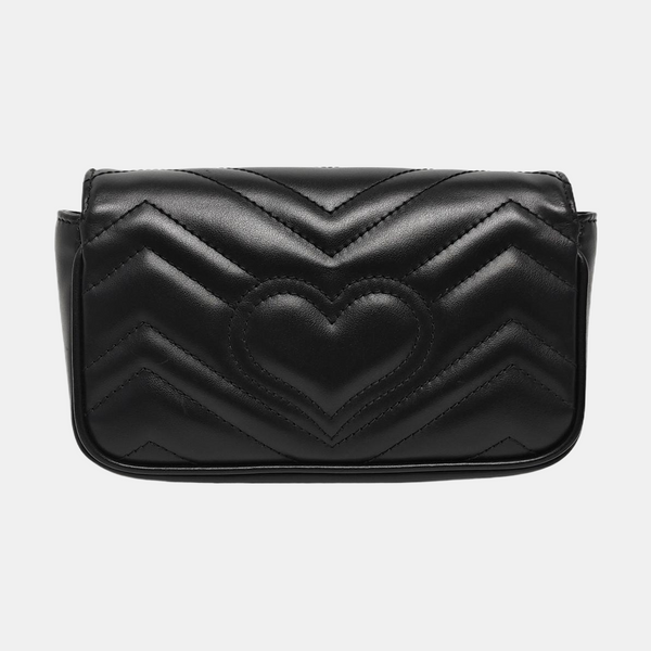 GG Marmont Mini Quilted Calfskin Black