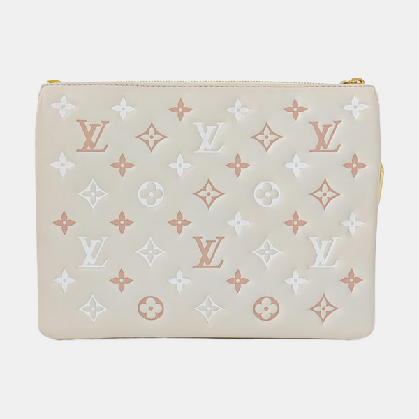 COUSSIN PM Monogram Lambskin White