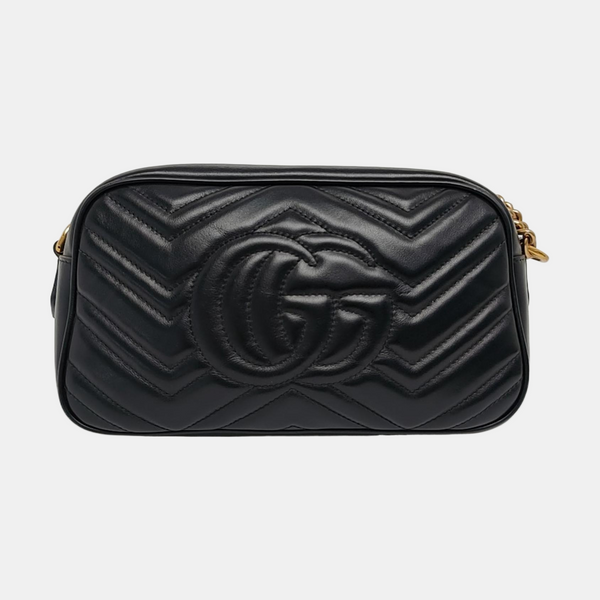 GG Marmont Small Quilted Calfskin Black