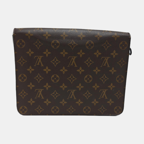 S LOCK Monogram Coated Canvas Brown