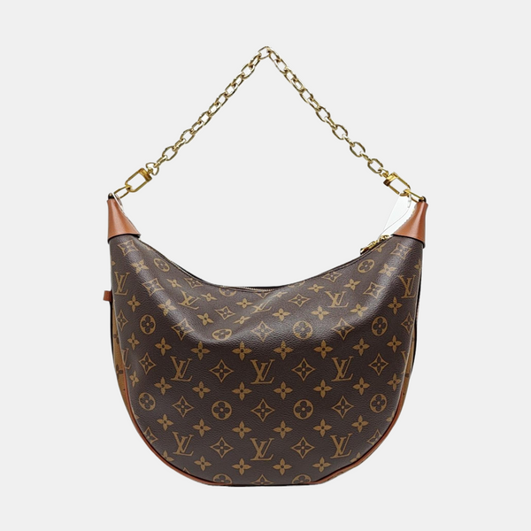 LOOP HOBO Monogram Coated Canvas Brown