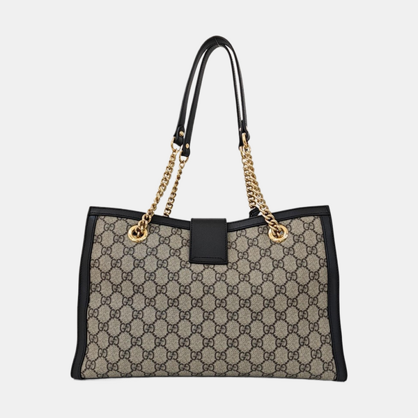 Padlock Medium Monogram Coated Canvas Beige