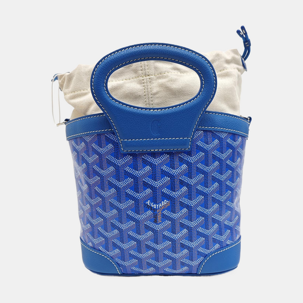Coated Canvas Shoulder Bag Mini Blue