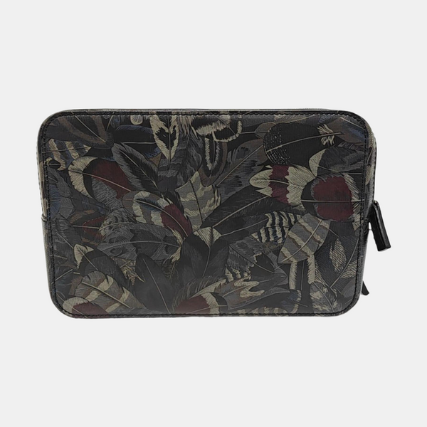 Coated Canvas Clutch Black