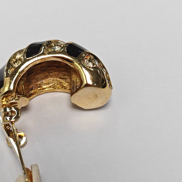 Twist Round Metal Gold Clip On Earrings