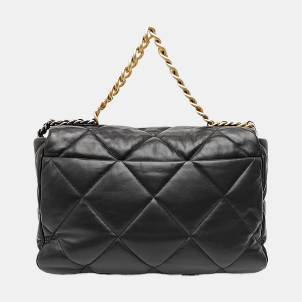 CHANEL 19 Maxi Quilted Lambskin Black