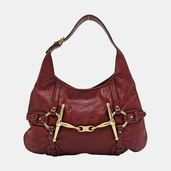 Monogram Calfskin Shoulder Bag Red