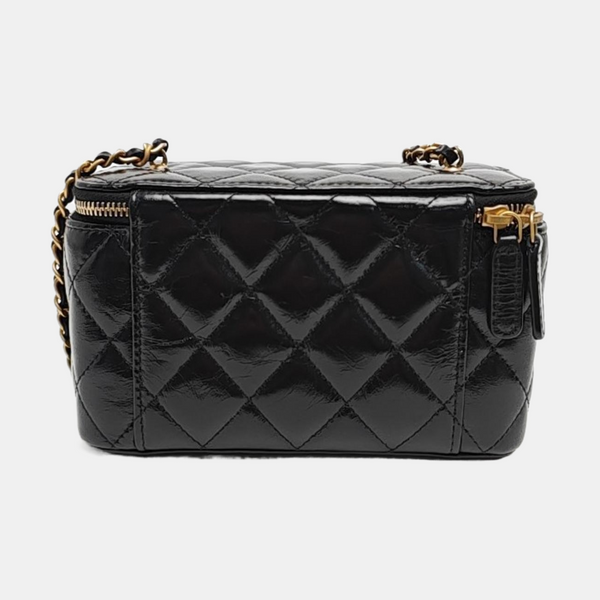 VANITY CASE Small Quilted Calfskin Black