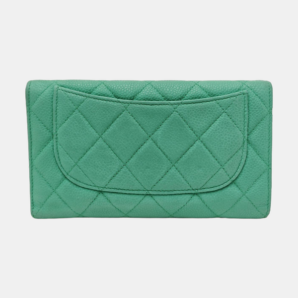 CLASSIC FLAP Mini Quilted Grained Calfskin Green