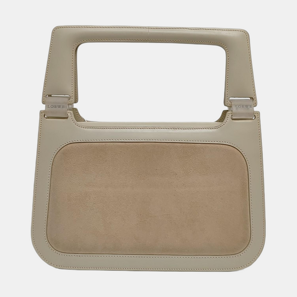 Suede Top Handle Bag Beige