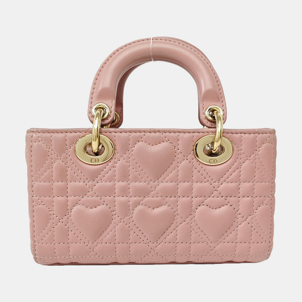 Lady D-Joy Super Mini Cannage Lambskin Pink