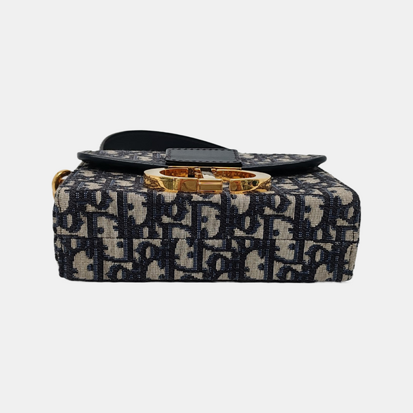 30 Montaigne Mini Oblique Canvas Blue