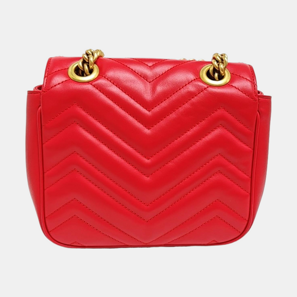 GG Marmont Mini Quilted Calfskin Red