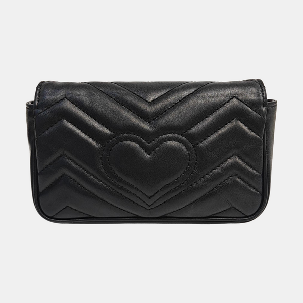 GG Marmont Mini Quilted Calfskin Black