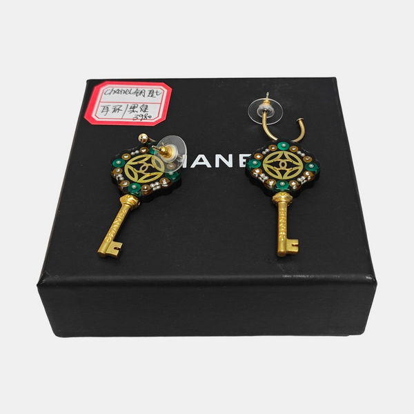 CC Logo Metal Gold Earrings