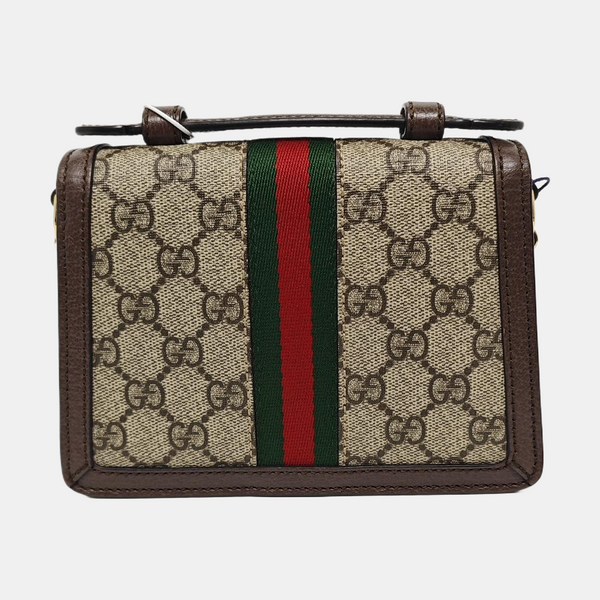 Ophidia Mini Monogram Coated Canvas Beige