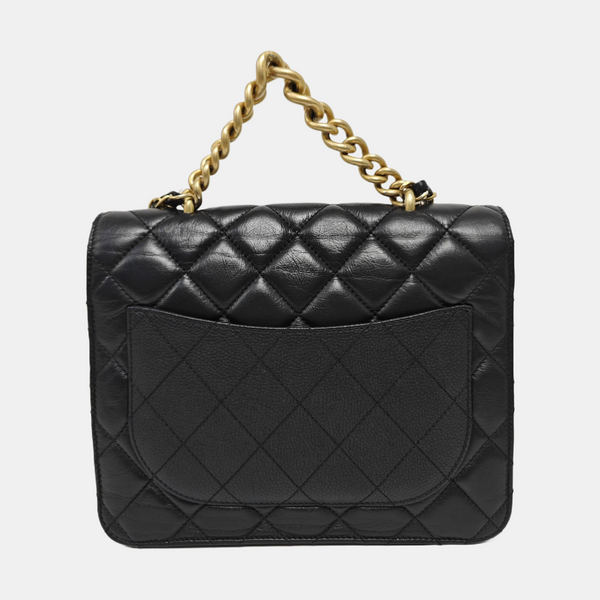 Quilted Calfskin Shoulder Bag Black