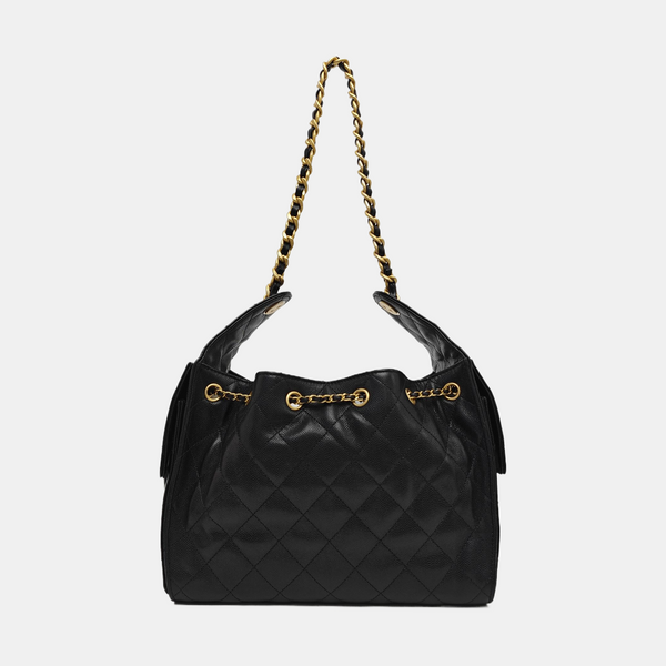 CHANEL 25 Small Quilted Calfskin Black