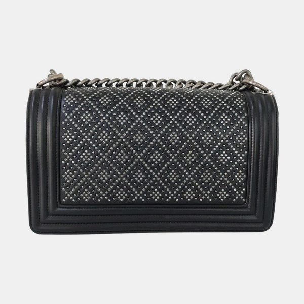 Authenticated pre-owned BOY CHANEL Medium Lambskin Black - Shoulder Bag at Looply