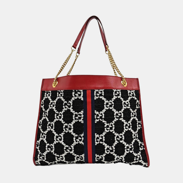 Rajah Large Monogram Wool Black