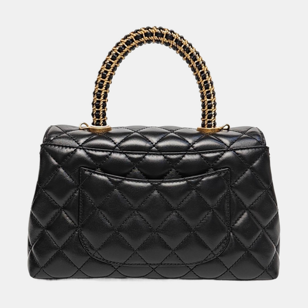 COCO HANDLE Small Quilted Calfskin Black