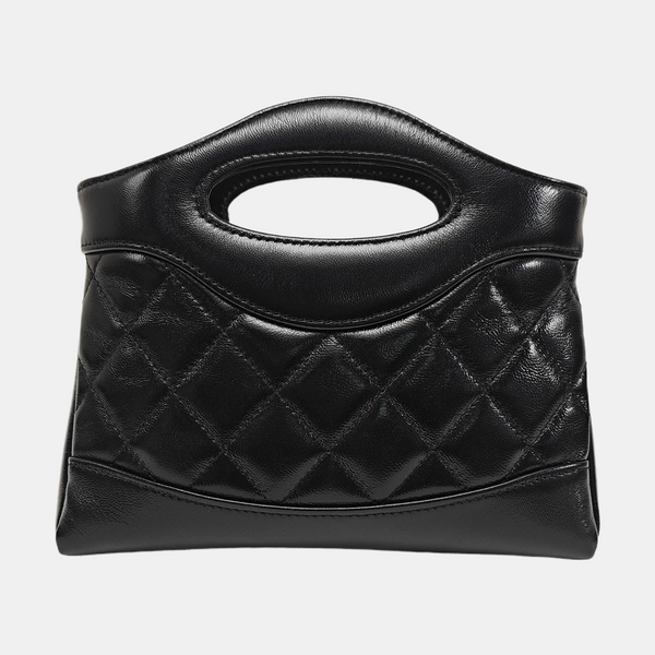 CHANEL 31 Quilted Waxed Cafskin Black