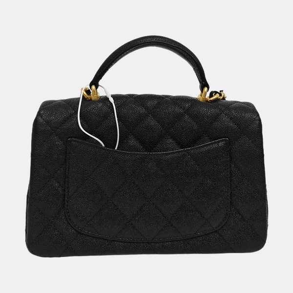 CLASSIC FLAP Mini Quilted Grained Calfskin Black