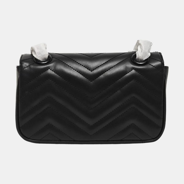 GG Marmont Small Quilted Calfskin Black
